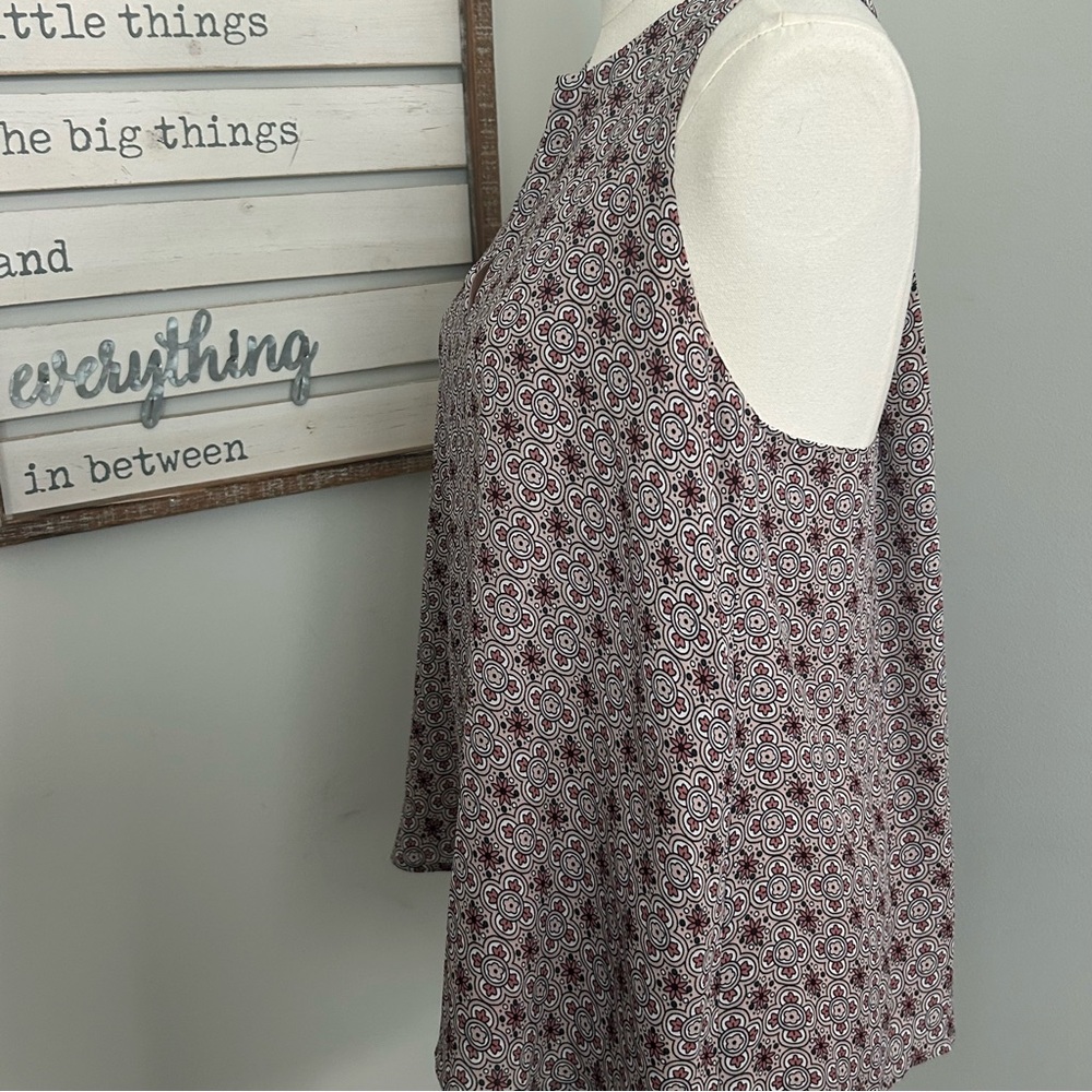 LOFT Blouse Halter Style Draping Racer Back Floral Print Top Loose Fit size S - Picture 7 of 13